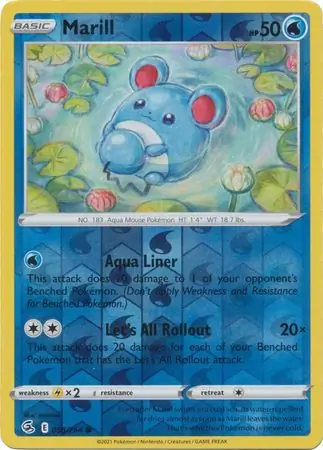 Marill Reverse Holo Pokemon card from Fusion Strike