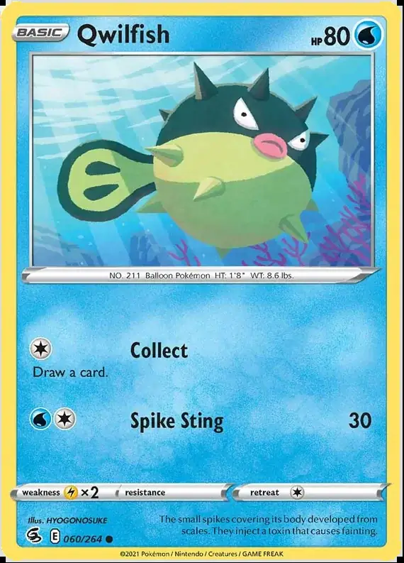 Qwilfish Pokemon card from Fusion Strike