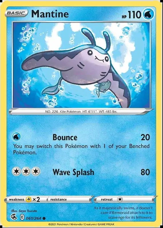 Mantine Pokemon card from Fusion Strike