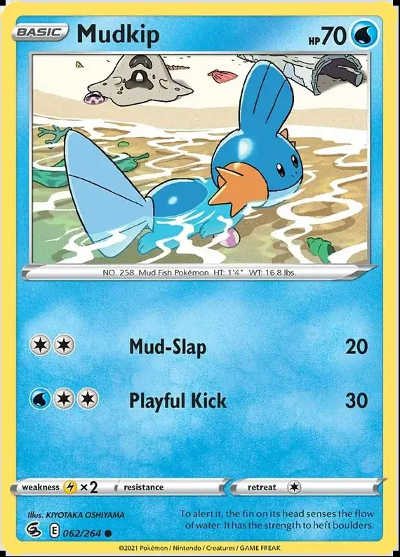 Mudkip Pokemon card from Fusion Strike