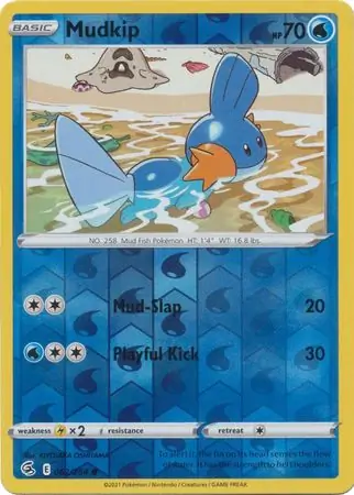 Mudkip Reverse Holo Pokemon card from Fusion Strike