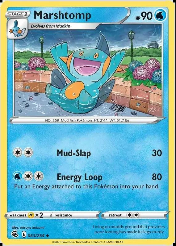 Marshtomp Pokemon card from Fusion Strike