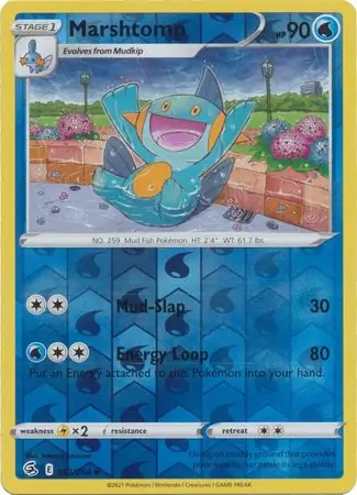 Marshtomp Reverse Holo Pokemon card from Fusion Strike
