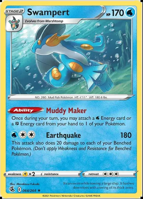 Swampert Pokemon card from Fusion Strike