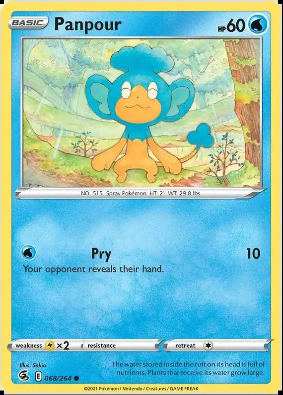 Panpour Pokemon card from Fusion Strike