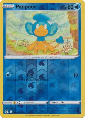 Panpour Reverse Holo Pokemon card from Fusion Strike