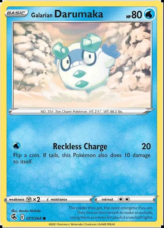 Galarian Darumaka Pokemon card from Fusion Strike