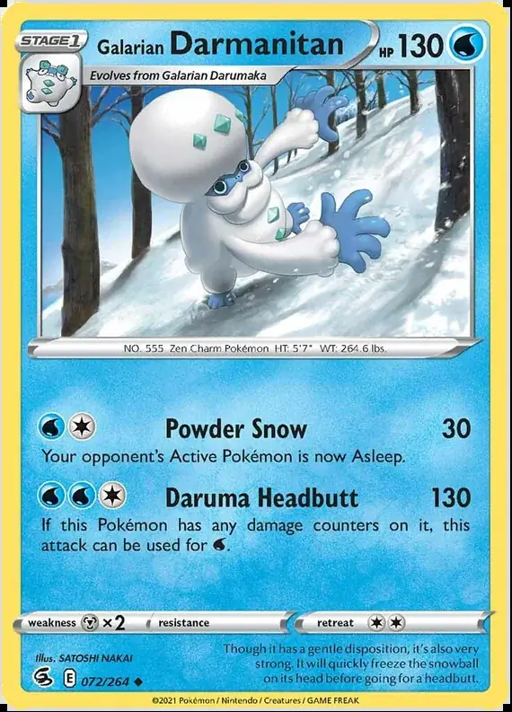 Galarian Darmanitan Pokemon card from Fusion Strike