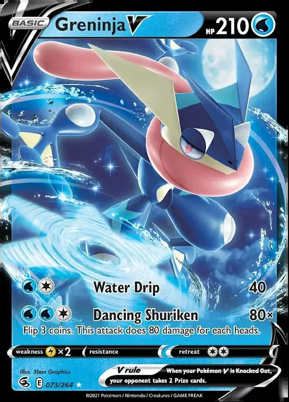 Greninja V Pokemon card from Fusion Strike