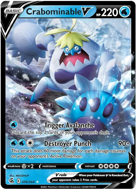 Crabominable V Pokemon card from Fusion Strike