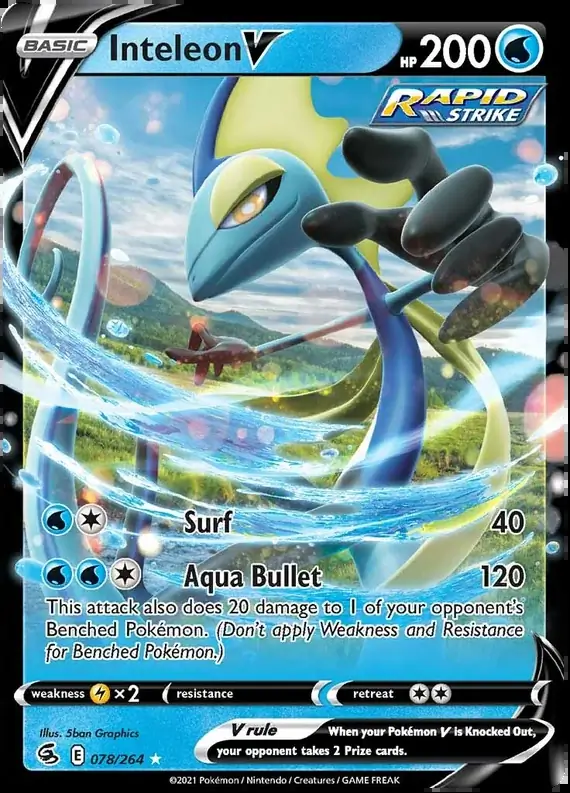Inteleon V Pokemon card from Fusion Strike