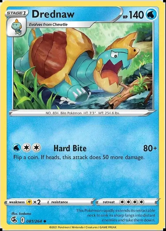 Dreadnaw Pokemon card from Fusion Strike
