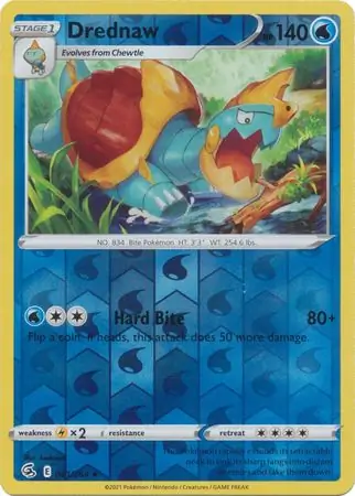 Drednaw Reverse Holo Pokemon card from Fusion Strike