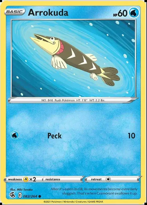 Arrokuda Pokemon card from Fusion Strike