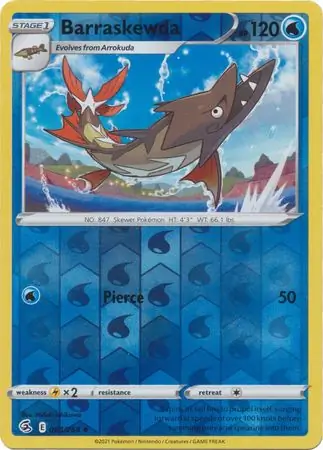 Barraskewda Reverse Holo Pokemon card from Fusion Strike