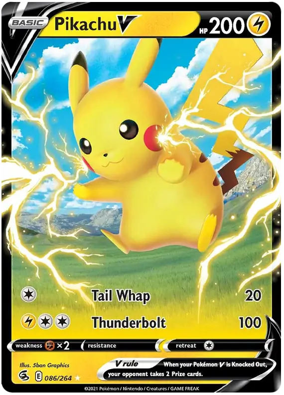 Pikachu V Pokemon card from Fusion Strike