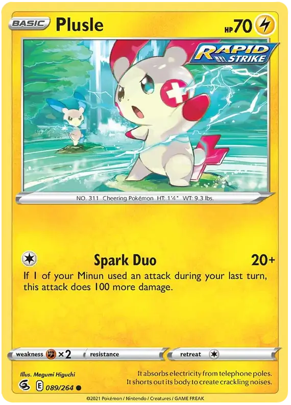 Plusle Pokemon card from Fusion Strike
