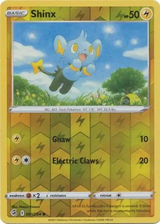 Shinx Reverse Holo Pokemon card from Fusion Strike