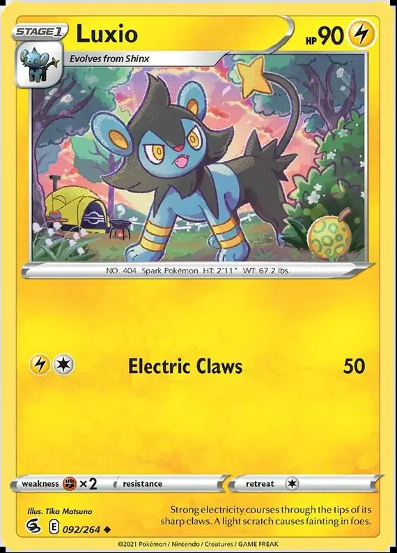 Luxio Pokemon card from Fusion Strike