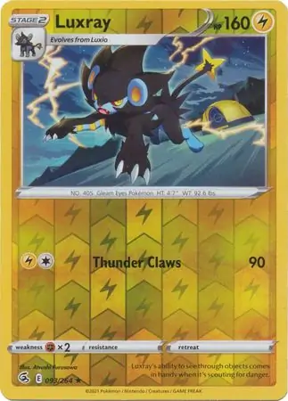 Luxray Reverse Holo Pokemon card from Fusion Strike
