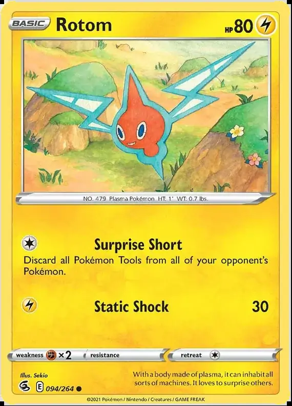 Rotom Pokemon card from Fusion Strike