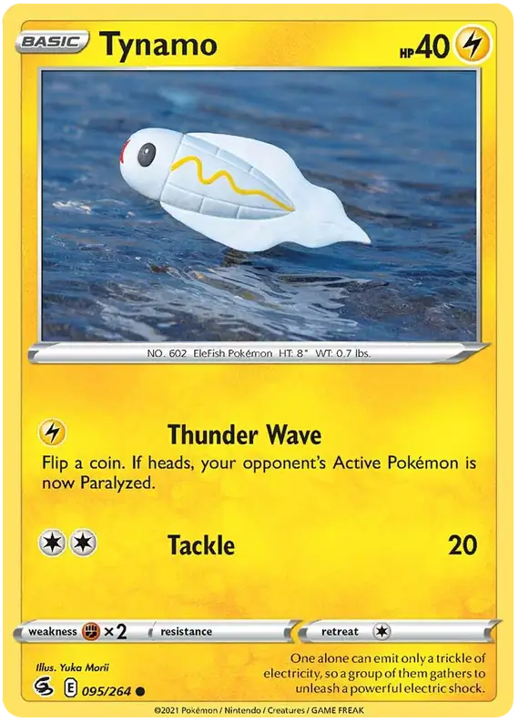 Tynamo Pokemon card from Fusion Strike