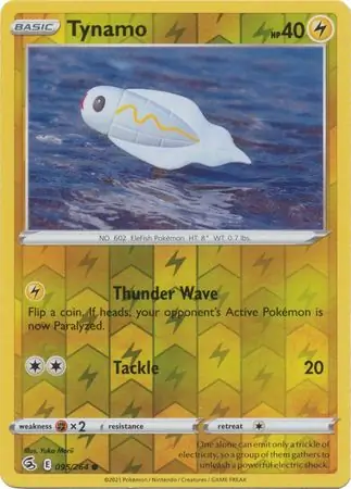 Tynamo Reverse Holo Pokemon card from Fusion Strike