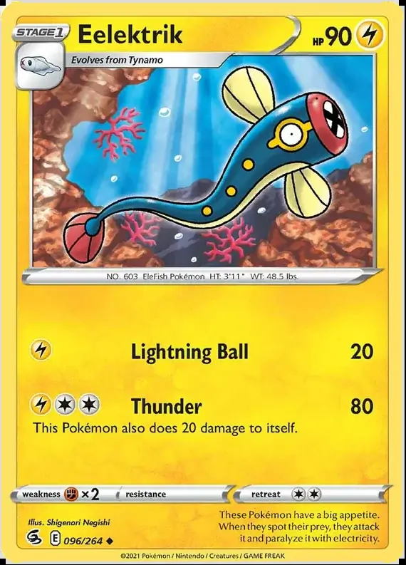 Eelektrik Pokemon card from Fusion Strike
