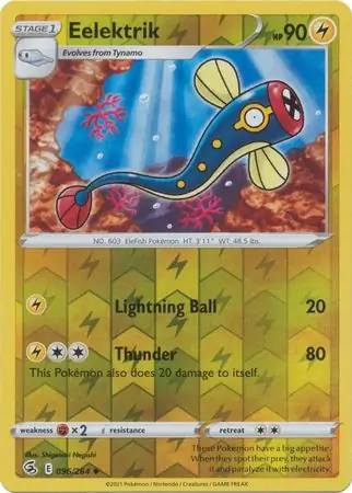 Eelektrik Reverse Holo Pokemon card from Fusion Strike