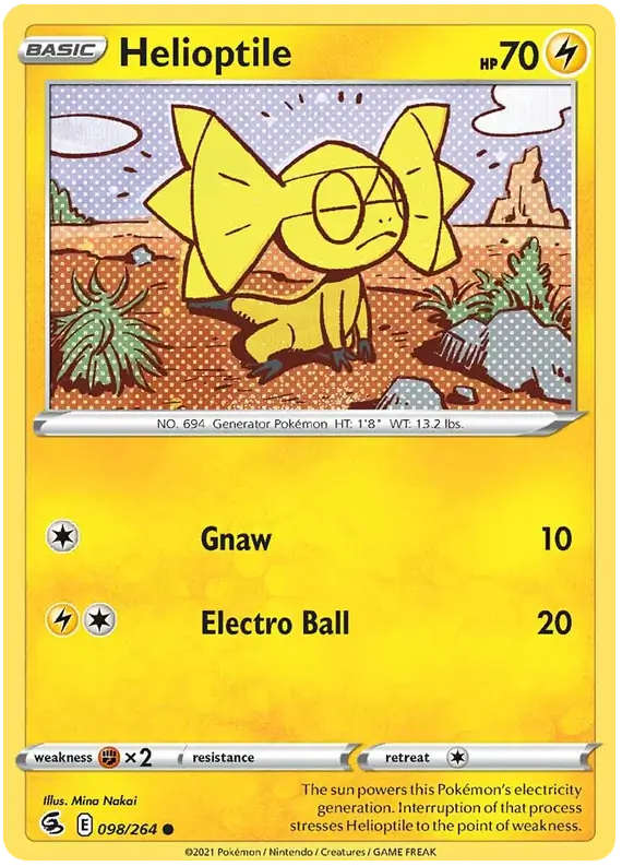 Helioptile Pokemon card from Fusion Strike
