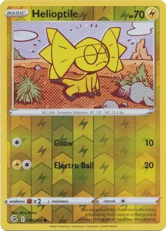 Helioptile Reverse Holo Pokemon card from Fusion Strike