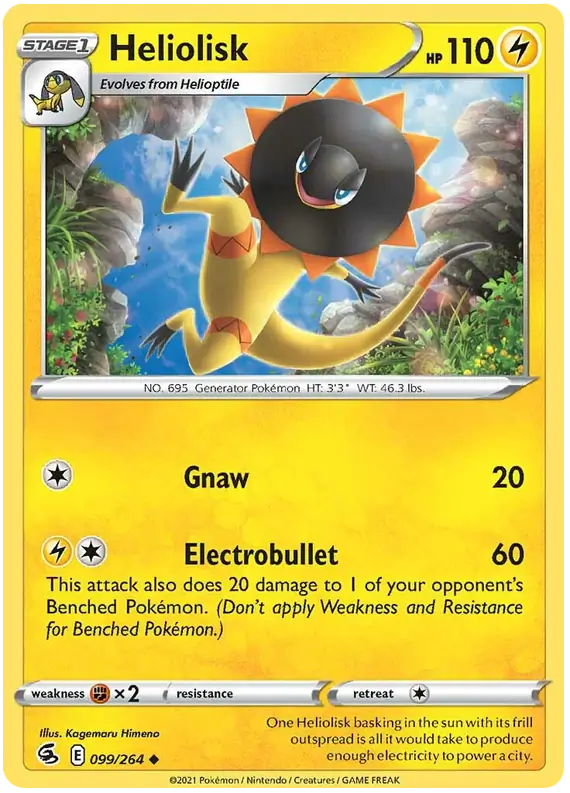 Heliolisk Pokemon card from Fusion Strike