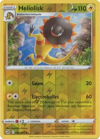 Heliolisk Reverse Holo Pokemon card from Fusion Strike