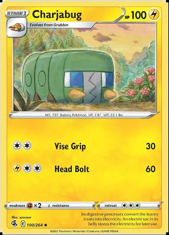 Charjabug Pokemon card from Fusion Strike