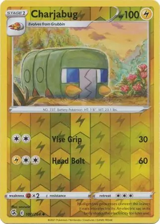 Charjabug Reverse Holo Pokemon card from Fusion Strike