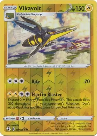 Vikavolt Reverse Holo Pokemon card from Fusion Strike