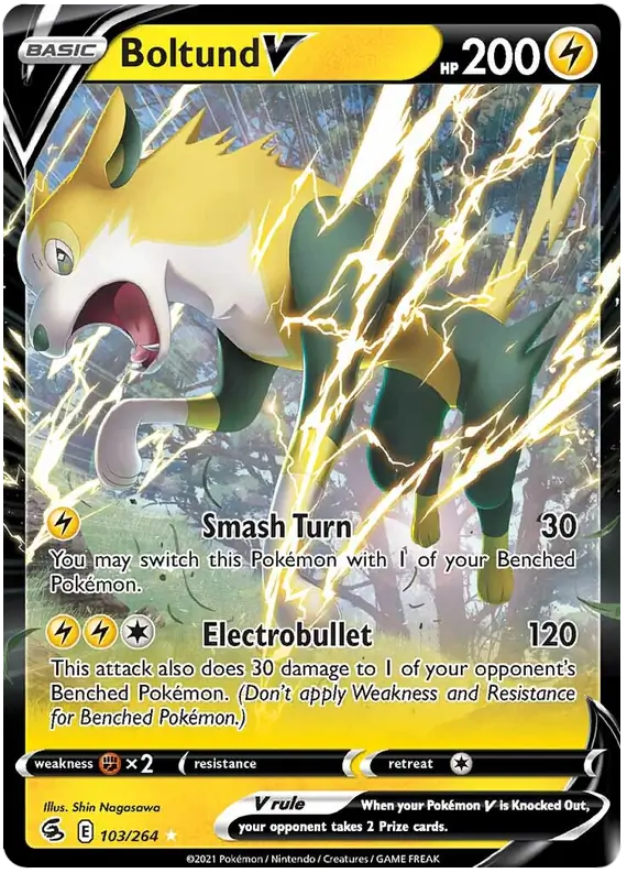 Boltund V Pokemon card from Fusion Strike