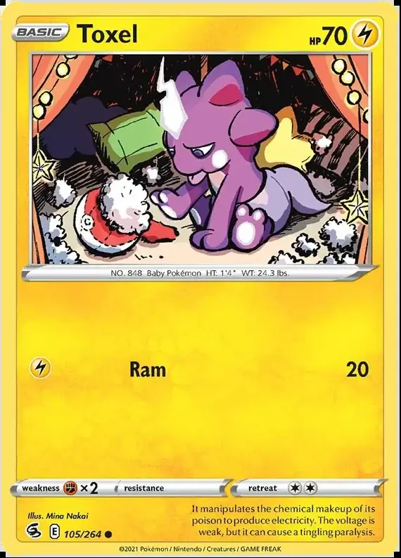 Toxel Pokemon card from Fusion Strike