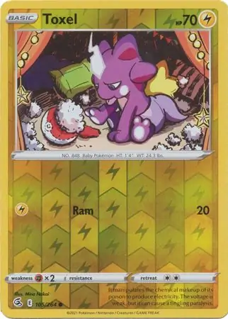 Toxel Reverse Holo Pokemon card from Fusion Strike