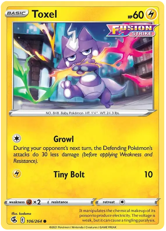 Toxel Pokemon card from Fusion Strike