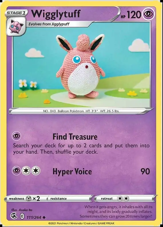 Wigglytuff Pokemon card from Fusion Strike