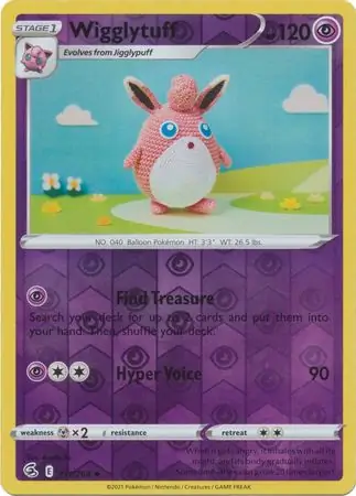 Wigglytuff Reverse Holo Pokemon card from Fusion Strike