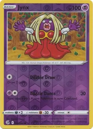 Jynx Reverse Holo Pokemon card from Fusion Strike