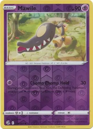 Mawile Reverse Holo Pokemon card from Fusion Strike