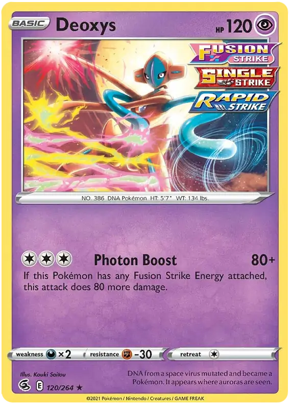 Deoxys Pokemon card from Fusion Strike