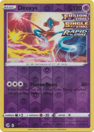 Deoxys Reverse Holo Pokemon card from Fusion Strike