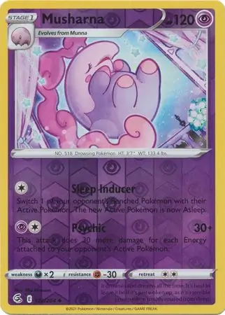 Musharna Reverse Holo Pokemon card from Fusion Strike