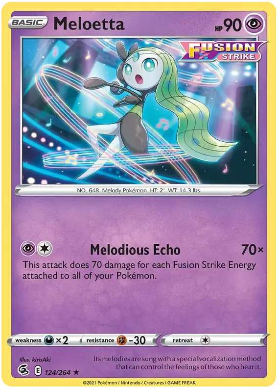 Meloetta Pokemon card from Fusion Strike