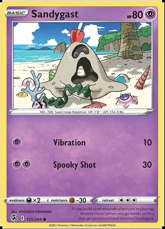 Sandygast Pokemon card from Fusion Strike