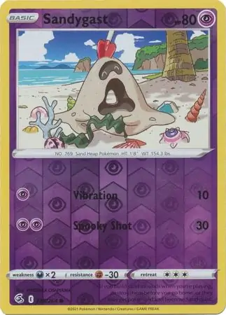 Sandygast Reverse Holo Pokemon card from Fusion Strike